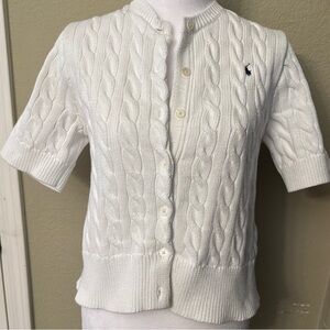 Polo Ralph Lauren White Cable Knit Cardigan